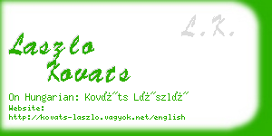 laszlo kovats business card